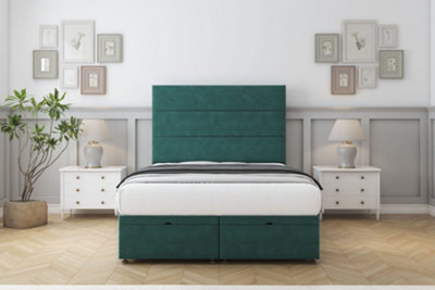 Comfort Rosa Emerald Plush Ottoman Bed With Mattress With 26" Strutted Headboard 5' King from B&Q