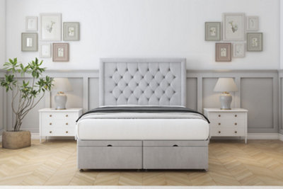 Comfort Rio Silver Naples Ottoman Bed With Mattress With 26" Strutted Headboard 4' Small Double from B&Q