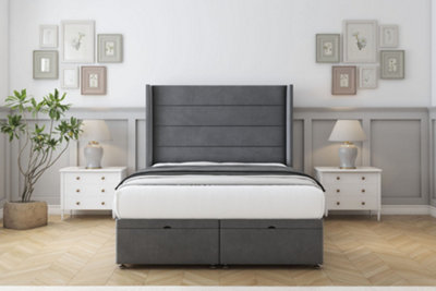 Comfort Milano Armour Coniston Ottoman Bed With Mattress With 54" Wingback Headboard 4'6 Double from B&Q