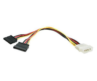 StarTech PYO2LP4SATA 300mm LP4 Molex To 2 x SATA Power Cable Y Adaptor - Image 6