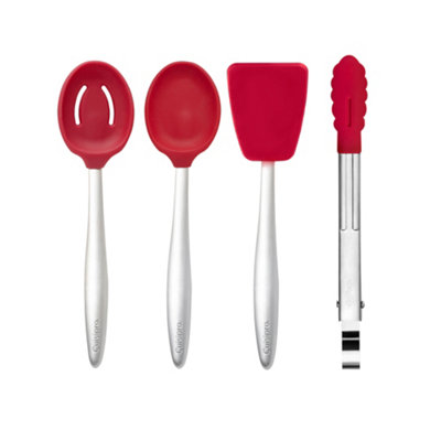 Cuisipro Piccolo ToolsMini 4 Piece Cooking SetRedSiliconeErgonomic Stainless Steel Handles from B&Q