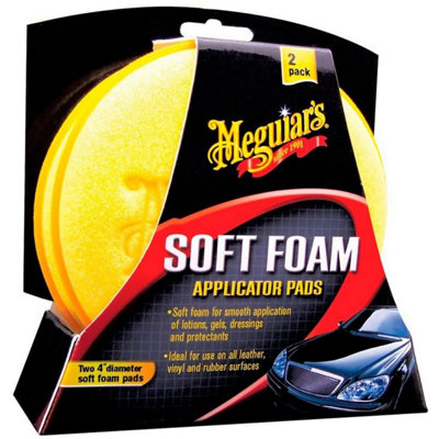 Meguiars 4 Inch Soft Foam Applicator Pads 2 Pack Even Coat Detailing Sponges from B&Q
