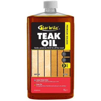 Starbrite Teak Oil Step 3 Uv Protective Wood Oil For BoatsOutdoor Furniture & Garden Timber 1L from B&Q
