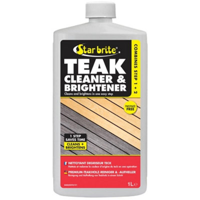 Starbrite Onestep Teak Cleaner & Brightener Wood Restorer For BoatsGarden Furniture & Outdoor Timber 1L from B&Q