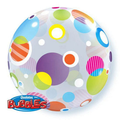 Colourful Circles 22"/56Cm Bubble Balloon from B&Q