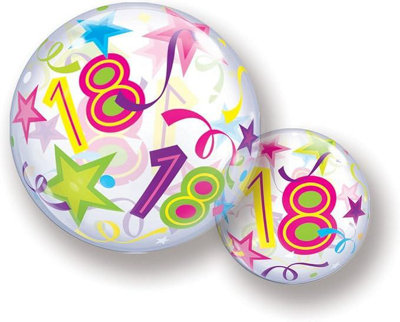 Brilliant Stars 18Th 22"/56Cm Bubble Balloon from B&Q