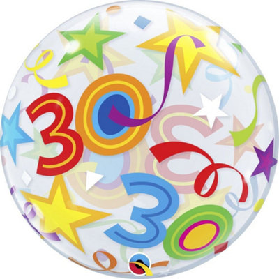 Brilliant Stars 30Th 22"/56Cm Bubble Balloon from B&Q