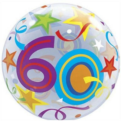 Brilliant Stars 60Th 22"/56Cm Bubble Balloon from B&Q