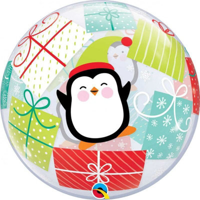 Penguin Christmas Presents 22"/56Cm Bubble Balloon from B&Q