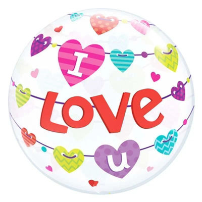 I Love U Hearts 22"/56Cm Bubble Balloon from B&Q