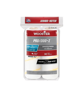 Wooster Jumbo Koter Pro Doo-Z 4.5" Mini Roller Sleeves 3/8" Nap Semi SmoothTwin Pack from B&Q