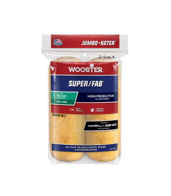 Wooster Jumbo Koter Super Fab 4.5" Mini Roller Sleeves 3/4" Nap RoughTwin Pack from B&Q