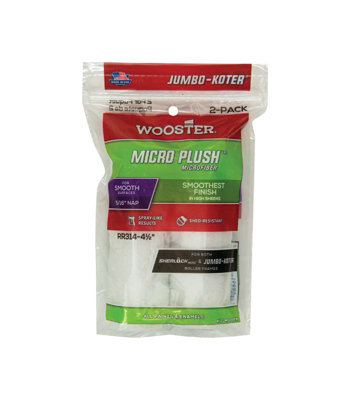 Wooster Jumbo Koter Micro Plush 4.5" Mini Roller Sleeves 5/16" Nap SmoothTwin Pack from B&Q