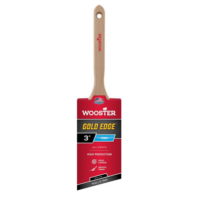 Wooster Gold EdgeSemi-Oval Angle Sash Paint Brush3 Inch from B&Q