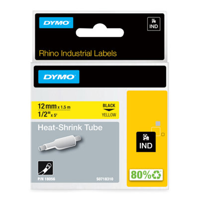 Dymo Ind Heat-Shrink Tube Labels 12Mm X 15M Black On Yellow Multicolour55 135 ?? - Image 12