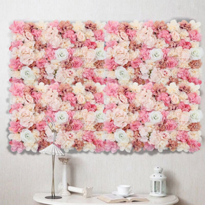 Garden Sanctuary Artificial Grass Wall Panels,dahlia Rose Hydrangea Garden Outdoor Wall Decoration from B&Q