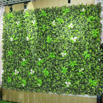 Garden Sanctuary Artificial Grass Plant Wall PanelArtificial Leaves Hedge Wall Panel H 6 Cm from B&Q