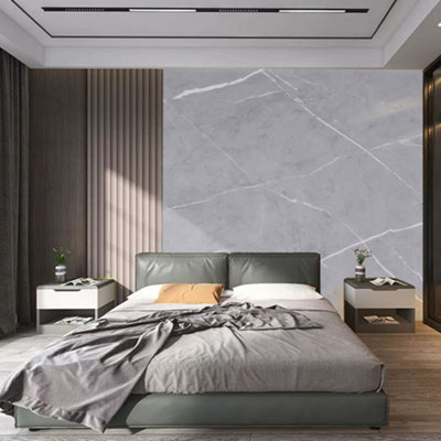 Garden Sanctuary Grey Marble Effect Pvc Self Adhesive Wallpaper Roll Kitchen Wallpaper 1.8M² from B&Q