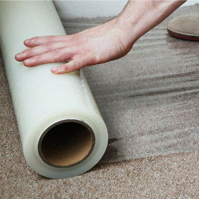 Garden Sanctuary Surface Protection Film Self Adhesive Puncture Resistant Dust Proofing Transparent Carpet Protection Film Roll 60Cm X 25M from B&Q
