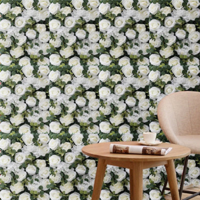 Garden Sanctuary Artificial Plant Wall Panel Decoration Artificial Hedges Panels Rose Lawn Wall Plant Greenery Panels For Indoor Or Outdoor from B&Q