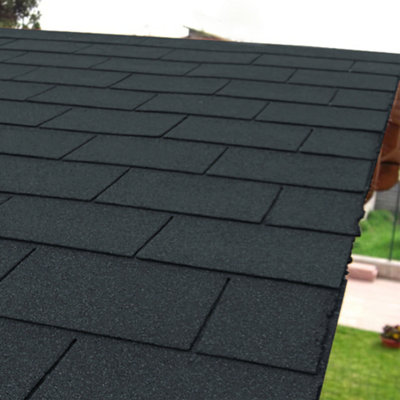 Garden Sanctuary Asphalt Roof Shingle Garden Bitumen Roofing Shingles  Shed Roof Tiles,rectangular,black,18Pcs 2.6M² from B&Q