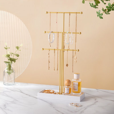 Living And Home 3 Tier Jewelry Display Rack Jewelry Stand from B&Q