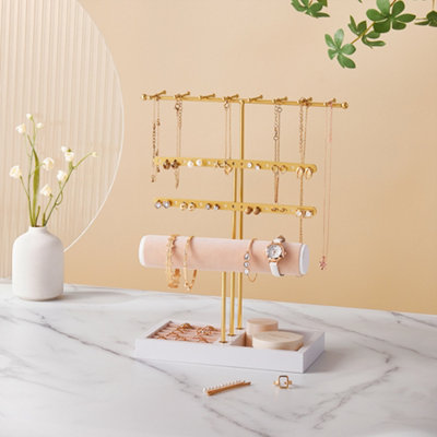 Living And Home 4 Tier Jewelry Display Stand Storage Rack from B&Q