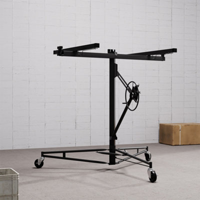 Garden Sanctuary Drywall Plasterboard Lifter With Wheels,11Ft Portable Drywall Hoist Jack Tool,68Kg Lifting Capacity Drywall Lifter,black from B&Q