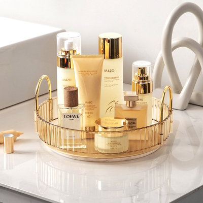 Living And Home Sleek Transparent Makeup Organizer With 360-Degree Rotation from B&Q