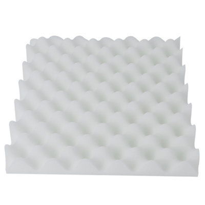 Living And Home White 12 Pcs High-Density Dust-Free Flame-Retardant Acoustic Foam Egg Crate Fireproof Soundproof Foam 30X30X4Cm from B&Q