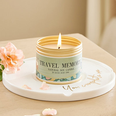 Living And Home Long-Lasting Fuzzy Kiwi Fruit Scented Soy Wax Candle In Travel-Ready Aluminum Tin With Lead-Free Cotton Wick from B&Q