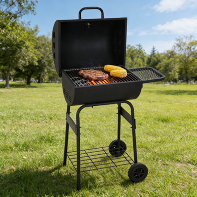 Living And Home Black Outdoor Portable Charcoal Bbq Grill