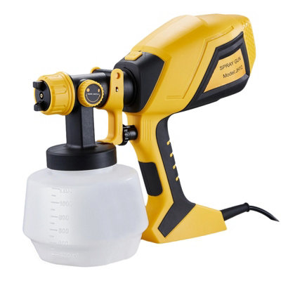 Living And Home Yellow 550W Power 1200Ml Large Capacity Electric Paint Sprayers With 4 Nozzles