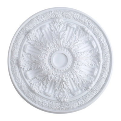 Living And Home White 76Cm Dia Ceiling Rose Ornate Polyurethane Ceiling Medallion