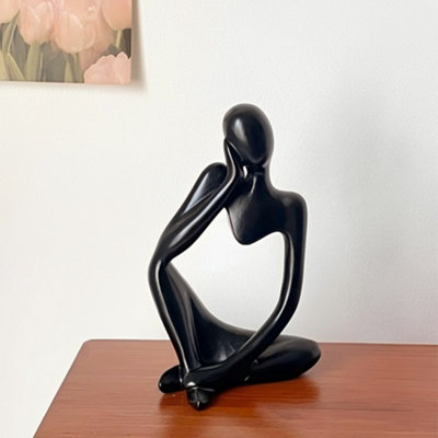 B&Q -  Black Resin Thinker Tabletop Abstract Decor