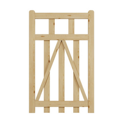 B&Q -  Outdoor Wooden Garden Gate Fence With Door Latch 76Cm W X 120Cm H