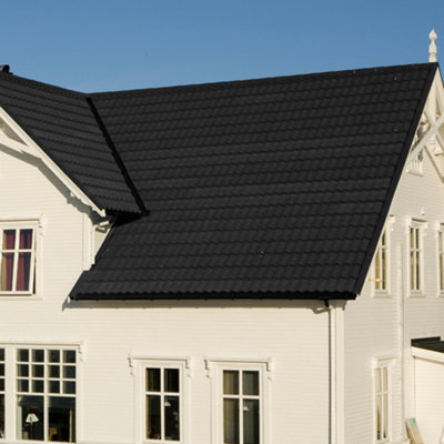 Living And Home 5Pcs Black Bond Tile Stone Coated Galvanized Zinc Asphalt Shingles Roof Tiles from B&Q