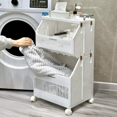 Breeins 2-Tier Rolling Laundry Basket Cart Holds ClothesSnacks Or Tools from B&Q