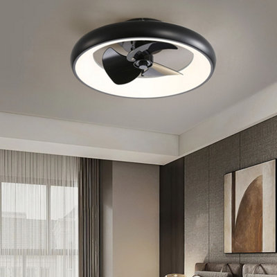 Thehotsale Black Ceiling Fan With Lights Dimmable Led Reversible 3 Blades 6 Speed With Remote Control from B&Q
