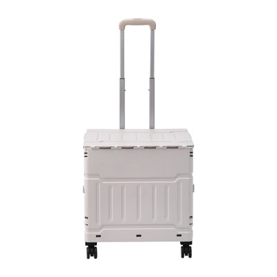 Thehotsale 75L Collapsible 43.5Cm W X 40Cm D X 45Cm H Rolling Utility Crate from B&Q