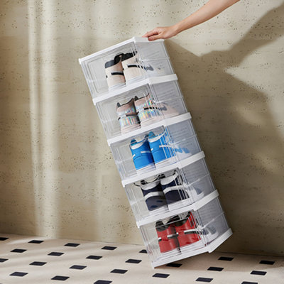 Thehotsale 6-Tier Foldable Shoe Storage Box With Transparency from B&Q