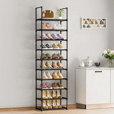 Thehotsale 10 Tier Rack Customizable Metal Shoe Rack In BlackAssembly Required from B&Q