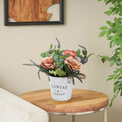 Thehotsale Artificial Roses Orange Artificial Flowers Lifelike Fake Faux Flowers Tabletop Decor from B&Q