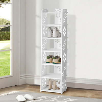 Thehotsale 7-Tier White Plastic Freestanding Open Shoes Rack For Entryway from B&Q