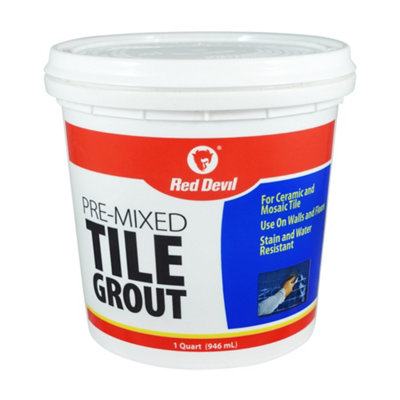 Red Devil Pre Mixed Tile Grout1 Quart Tub (946Ml) White from B&Q