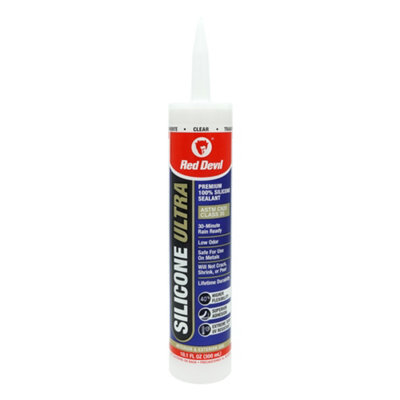 Red Devil Silicone Ultra Premium 100% Silicone Sealant10.1 Fl. Oz. CartridgeClear from B&Q