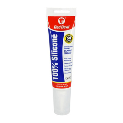Red Devil 100% Superior Quality Silicone Sealant 2.8 Fl. Oz. Squeeze Tube White from B&Q