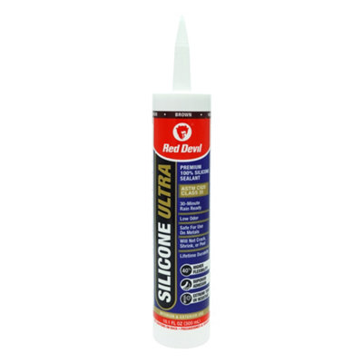 Red Devil Silicone Ultra Premium 100% Silicone Sealant 10.1 Fl. Oz. CartridgeBrown from B&Q