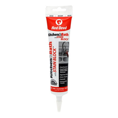 Red Devil Kitchen & Bath Advanced Stain Block™ Sealant 5.5 Fl. Oz. Squeeze Tube Biscuit Advanced Antimicrobial Sealant from B&Q