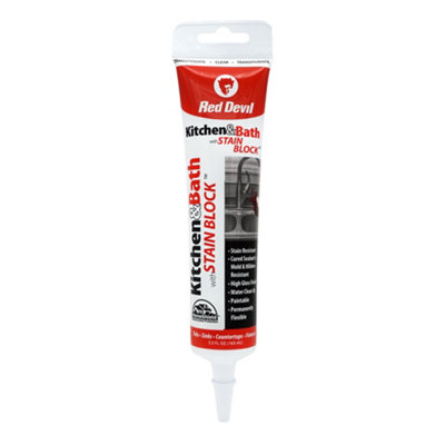 Red Devil Kitchen & Bath Advanced Stain Block™ Sealant 5.5 Fl. Oz. Squeeze Tube Clear Advanced Antimicrobial Sealant from B&Q